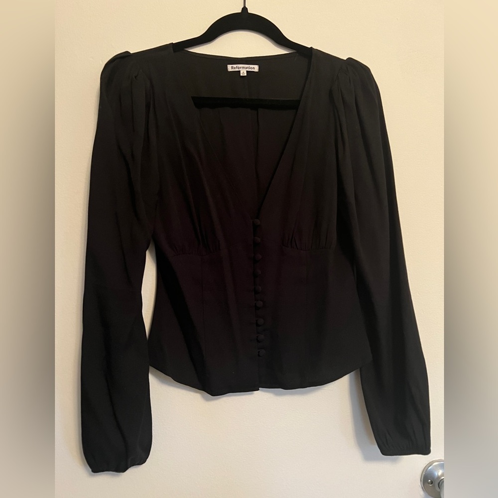 Reformation Nell Top in Black size S